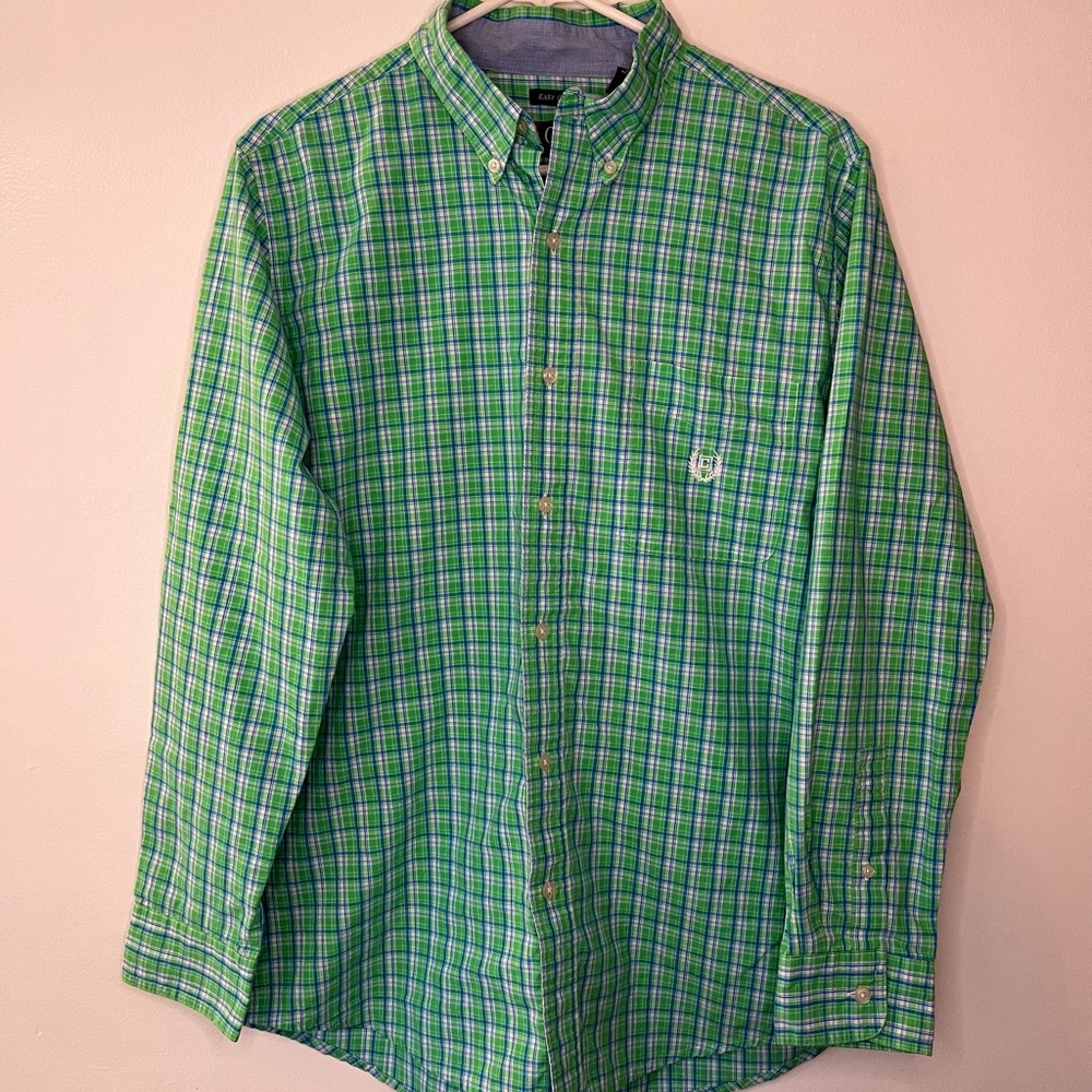 Green Chaps Button Up Long Sleeve Shirt Size Medium